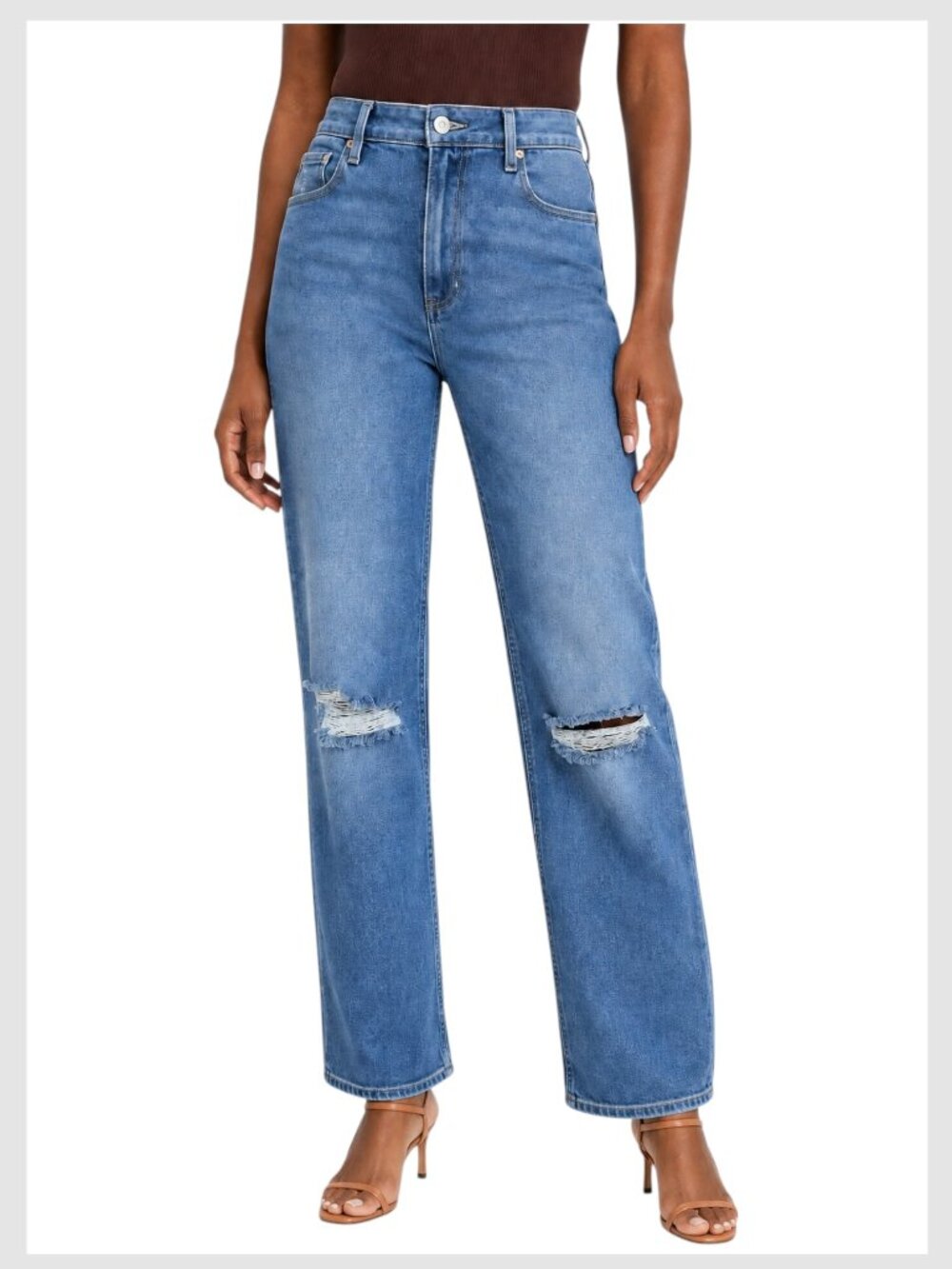 PAIGE Stella Jeans Blue Ultra High Rise Straight Leg Size M 29